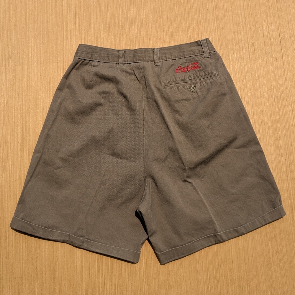 Coca Cola Embroidered Logo Employee‎ Brown Baggy Relaxed Fit Shorts Women's 12